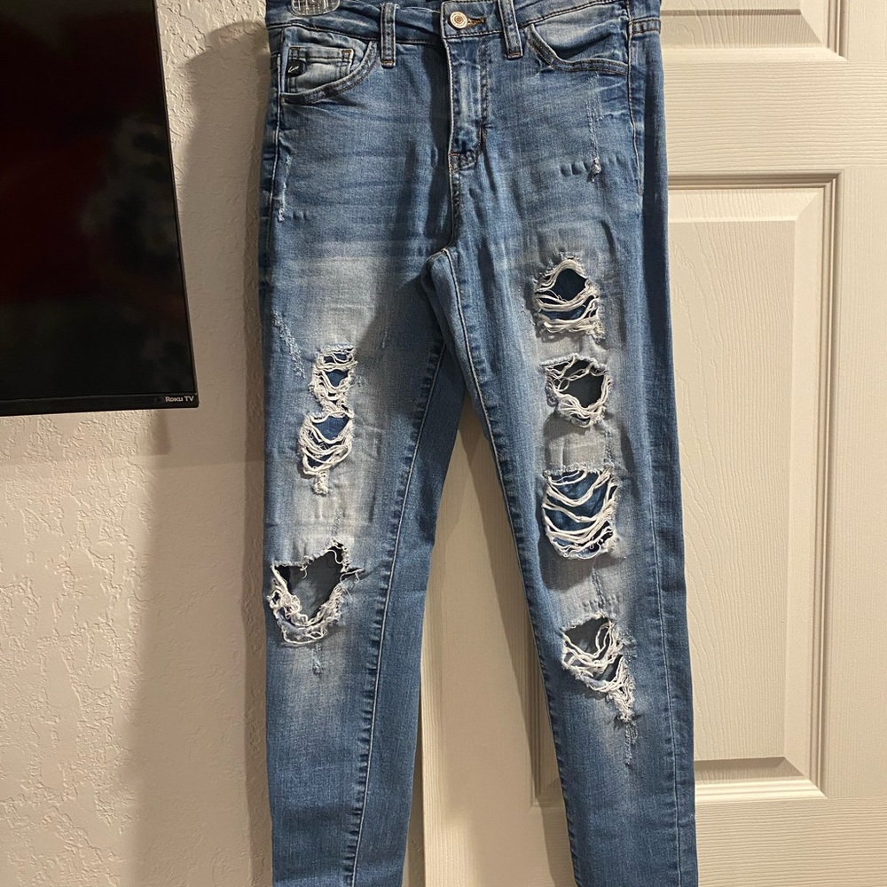 KanCan Blue Skinny Distressed Jeans